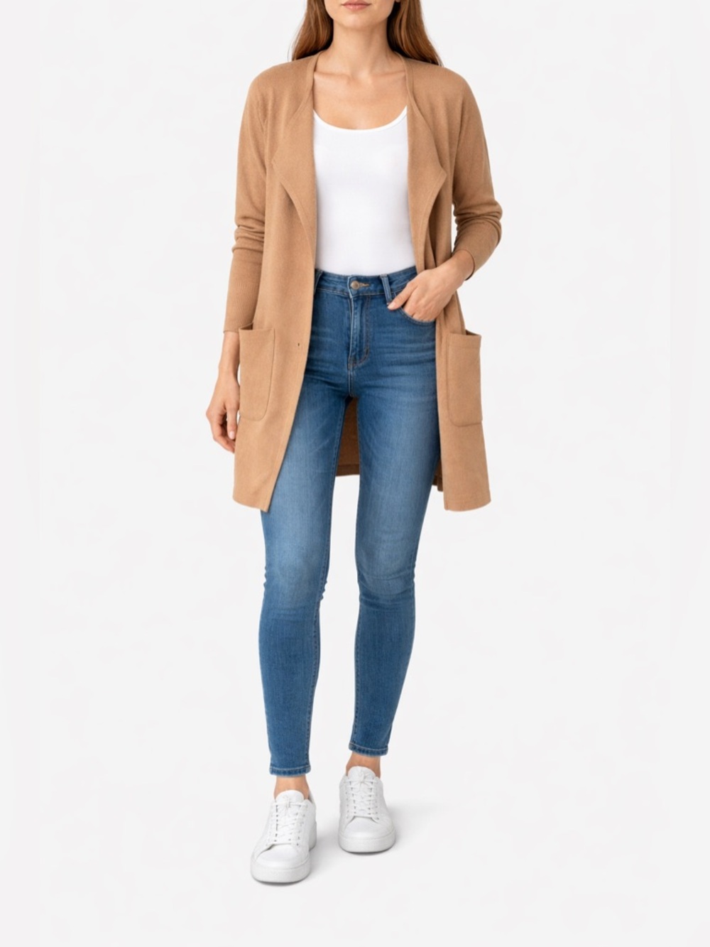 J.Crew Juliette Collarless Sweater Blazer Tan Camel XS Merino Wool